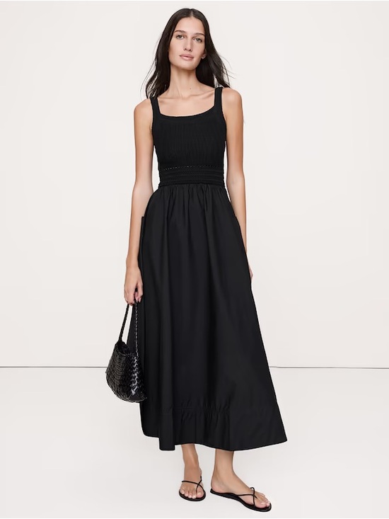 Banana Republic Dresses & Skirts - Banana Republic summer Size M Black Smocked Tank Midi Dress -  MSRP $250